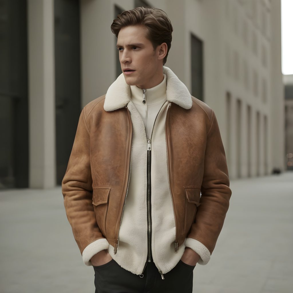 Reiss Kansas Shearling Zip-Through Jacket